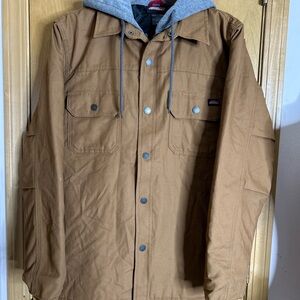 Dickies Men's Tan Hooded Shirt Jacket